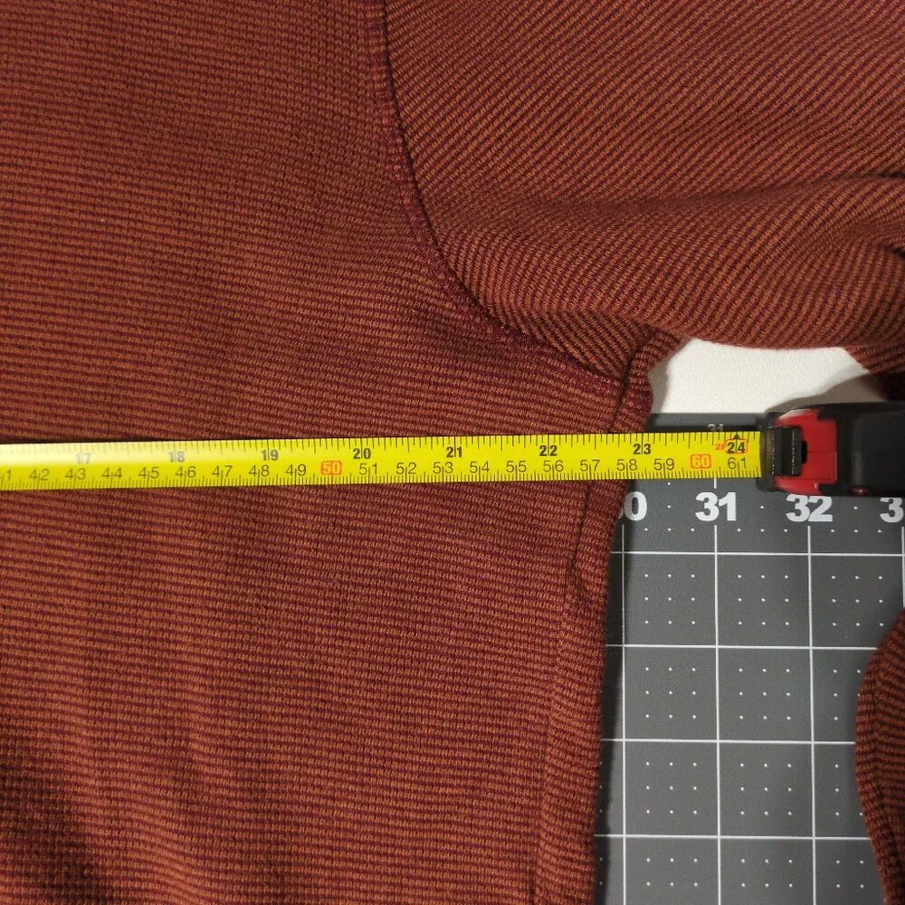 Bonobos Waffle Knit Mens Large Crew Orange Long Sleeve Grunge Streetwear Skate - Picture 10 of 12